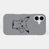 かわいい電気生物の線画デザイン iPhone 16ケース (裏面横)