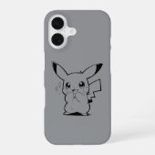 かわいい電気生物の線画デザイン iPhone 16ケース (裏面)