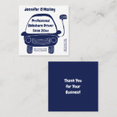 かわいい電気自動車のリデシェアドライバープロモーションコード スクエア名刺 (正面/裏面)