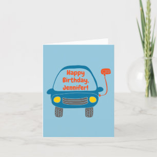 かわいい電気自動車パーソナライズされた誕生日 カード