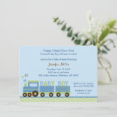 かわいい電車のベビーシャワー 招待状 (スタンド正面)