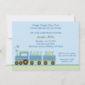 かわいい電車のベビーシャワー 招待状 (正面)