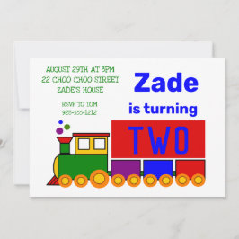 かわいい電車の男の子の誕生日 招待状
