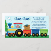 かわいい電車の誕生日パーティーの招待のフォトカード (正面/裏面)
