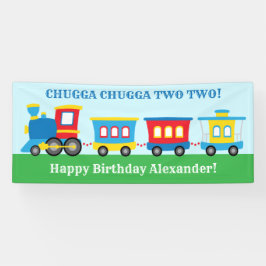 かわいい電車の誕生日パーティー 横断幕