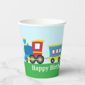 かわいい電車の誕生日パーティー 紙コップ (正面)