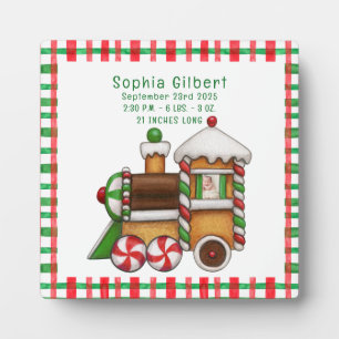 かわいい電車の赤ちゃん誕生発表ベイビー写真 フォトプラーク