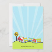 かわいい電車誕生日パーティーの招待 招待状 (裏面)