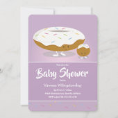 かわいい霜降りドーナツ食べ物ベビーシャワー 招待状 (正面)