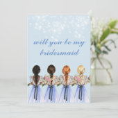 かわいい青いよ ブライドスマイドになってくれる? 招待状 (スタンド正面)