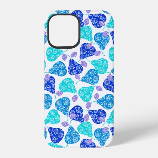 かわいい青いアクアパールの模様 iPhoneケース (裏面)