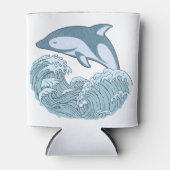 かわいい青いイルカ 缶クーラー (正面)