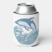 かわいい青いイルカ 缶クーラー (缶裏面)