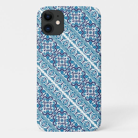 かわいい青いウクライナ模様の装飾デザイン Case-Mate iPhoneケース (裏面)