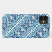 かわいい青いウクライナ模様の装飾デザイン Case-Mate iPhoneケース (裏面(横))