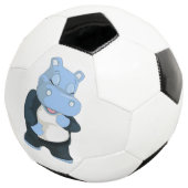 かわいい青いカバ サッカーボール (3/4)