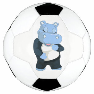 かわいい青いカバ サッカーボール