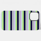 かわいい青いカラフルなストライプ iPhoneケース (裏面横)