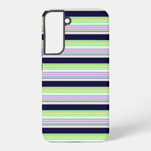 かわいい青いカラフルなストライプ SAMSUNG GALAXYケース (裏面)