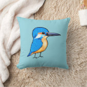 かわいい青いカワセミの鳥アート クッション (ブランケット)