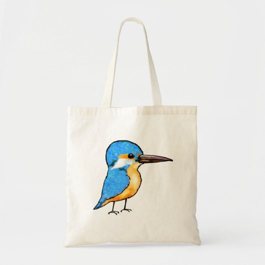かわいい青いカワセミの鳥アート トートバッグ (正面)