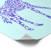 かわいい青いキリン ポスター (角)