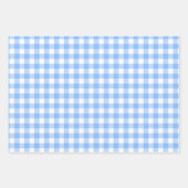 かわいい青いギンガムとドットシンプルクラシックベビー ラッピングペーパーシート (正面)