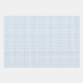 かわいい青いギンガムシンプルクラシックチェック ラッピングペーパーシート (正面3)