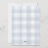 かわいい青いギンガムプレイドクリモノグラムのスマス シーズンカード (裏面)