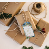 かわいい青いギンガムプレイドファミリーフォトクリスマス シーズンカード