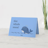 かわいい青いクジラがすぐに回復するユーモア カード (裏面)