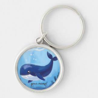 かわいい青いクジラのキーチェーン キーホルダー