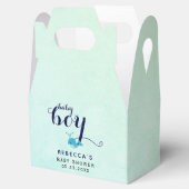 かわいい青いクジラの海をテーマにした赤ちゃんシャワー フェイバーボックス (オープン)