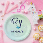 かわいい青いクジラの海をテーマにした赤ちゃんシャワー ペーパープレート (パーティー)