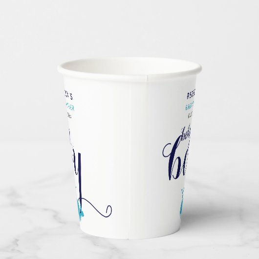 かわいい青いクジラの海をテーマにした赤ちゃんシャワー 紙コップ (右)