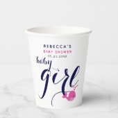 かわいい青いクジラの海をテーマにした赤ちゃんシャワー 紙コップ (正面)