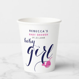 かわいい青いクジラの海をテーマにした赤ちゃんシャワー 紙コップ