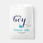 かわいい青いクジラの海テーマありがとうありがとう赤ちゃんシャワー フェイバーバッグ (正面)