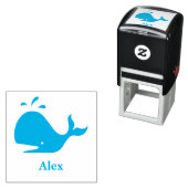 かわいい青いクジラ4アレックス（名前） セルフインキングスタンプ (インサイチュ)