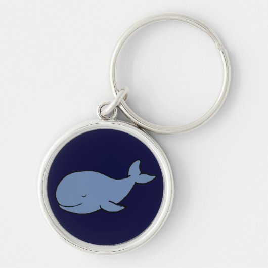 かわいい青いクジラ キーホルダー (正面)