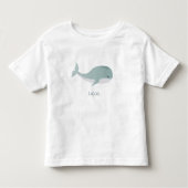 かわいい青いクジラ(名パーソナライズされた前) トドラーTシャツ (正面)