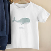 かわいい青いクジラ(名パーソナライズされた前) トドラーTシャツ