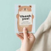 かわいい青いクマの感謝ベイビー発表 招待状