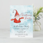 かわいい青いクリスマスパーティー 招待状 (スタンド正面)