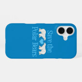 かわいい青いシロクマ iPhone 16ケース (裏面横)