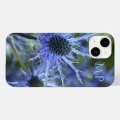 かわいい青いシー・ホリー・アザミのモノグラム Case-Mate iPhoneケース (裏面 (横))