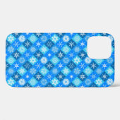 かわいい青いスノーフレーク模様デザイン Case-Mate iPhoneケース (裏面 (横))