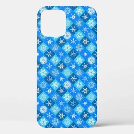 かわいい青いスノーフレーク模様デザイン Case-Mate iPhoneケース (裏面)