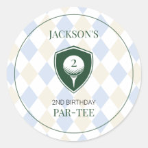 かわいい青いスポーツ少年ゴルフ2歳の誕生日パーティー