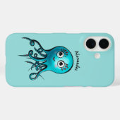 かわいい青いタコのキャラクター - 笑顔の海の生き物 Case-Mate iPhoneケース (裏面 (横))